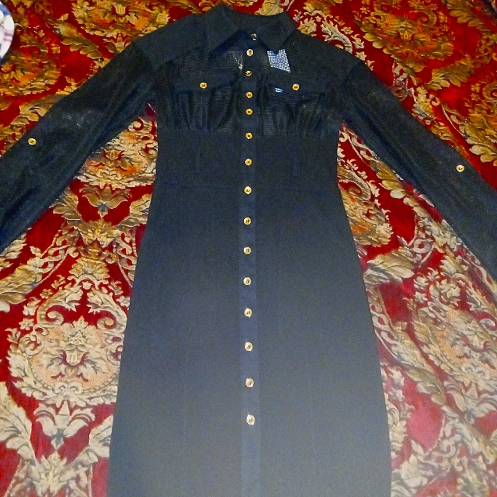 Super Cute Black w/gold BEBE dress...